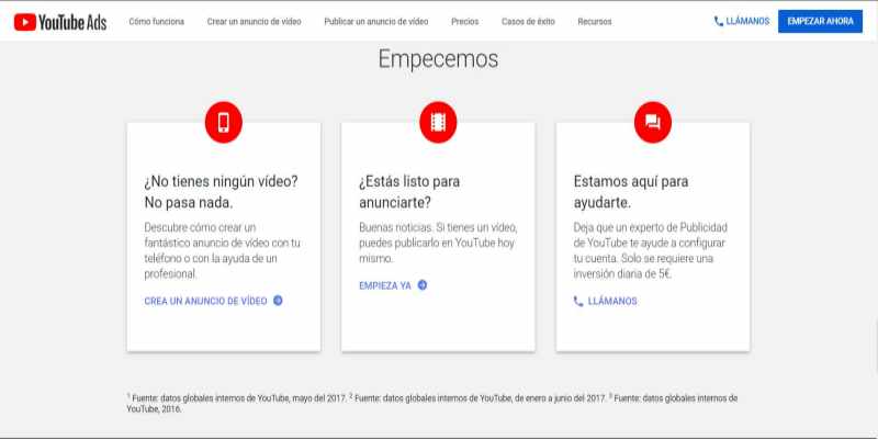 youtube ads contacto